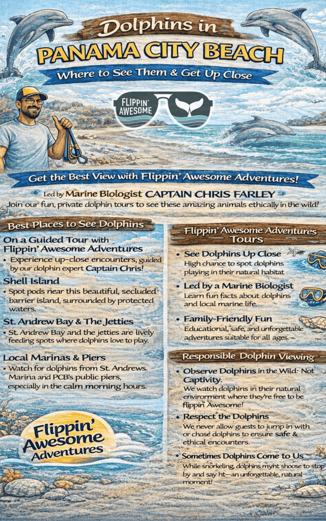 Where to see dolphins in Panama City Beach Florida.